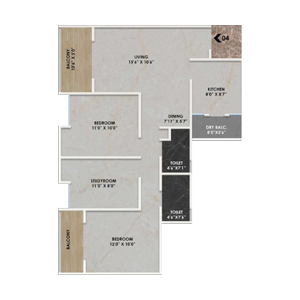Shriram Nyra Dhanori 2.5 BHK Floor Plan Image