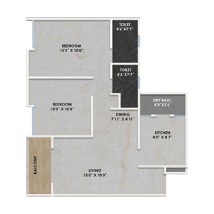 Shriram Nyra Dhanori 2 BHK Floor Plan Image